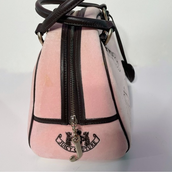 Rare Vintage Juicy Couture Pink Velvet Handbag Y2K - Picture 3 of 11